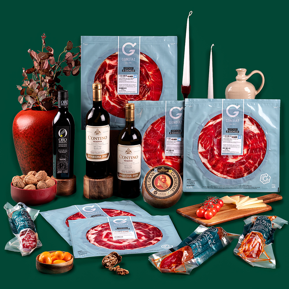 Lote de navidad con jamon loncheado
