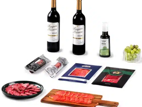 Lote Gourmet Gondíaz con Paleta de Cebo 50% Raza Ibérica CAPA NEGRA de JABUGO — regalo de Navidad para empresas — CL231