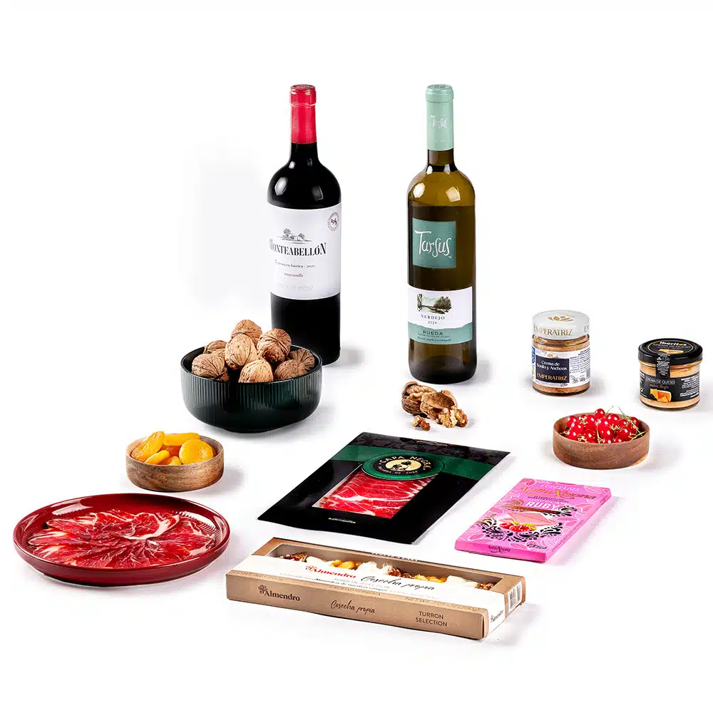 Lote Gourmet Gondíaz con Paleta de Cebo 50% Raza Ibérica CAPA NEGRA de JABUGO — regalo de Navidad para empresas — CL323
