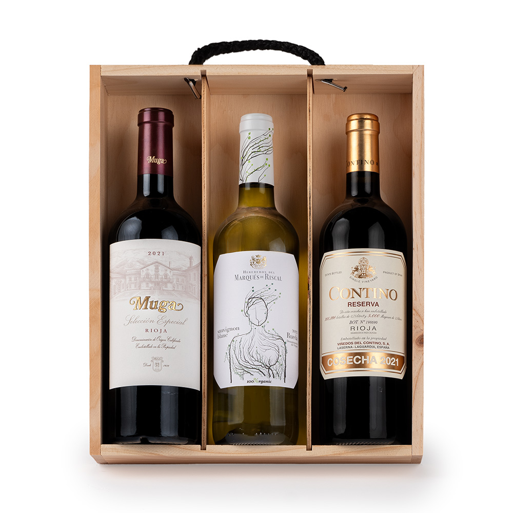 Estuche de Vino Gondíaz con Rioja Tinto CONTINO Reserva 21/22 — regalo de Navidad para empresas — ES401