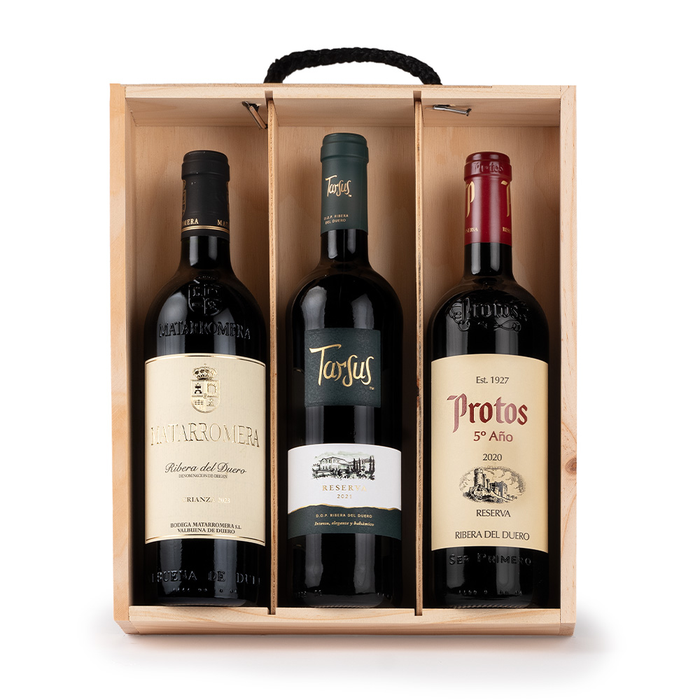 Estuche de Vino Gondíaz con Ribera del Duero Tinto MATARROMERA Crianza — regalo de Navidad para empresas — ES457