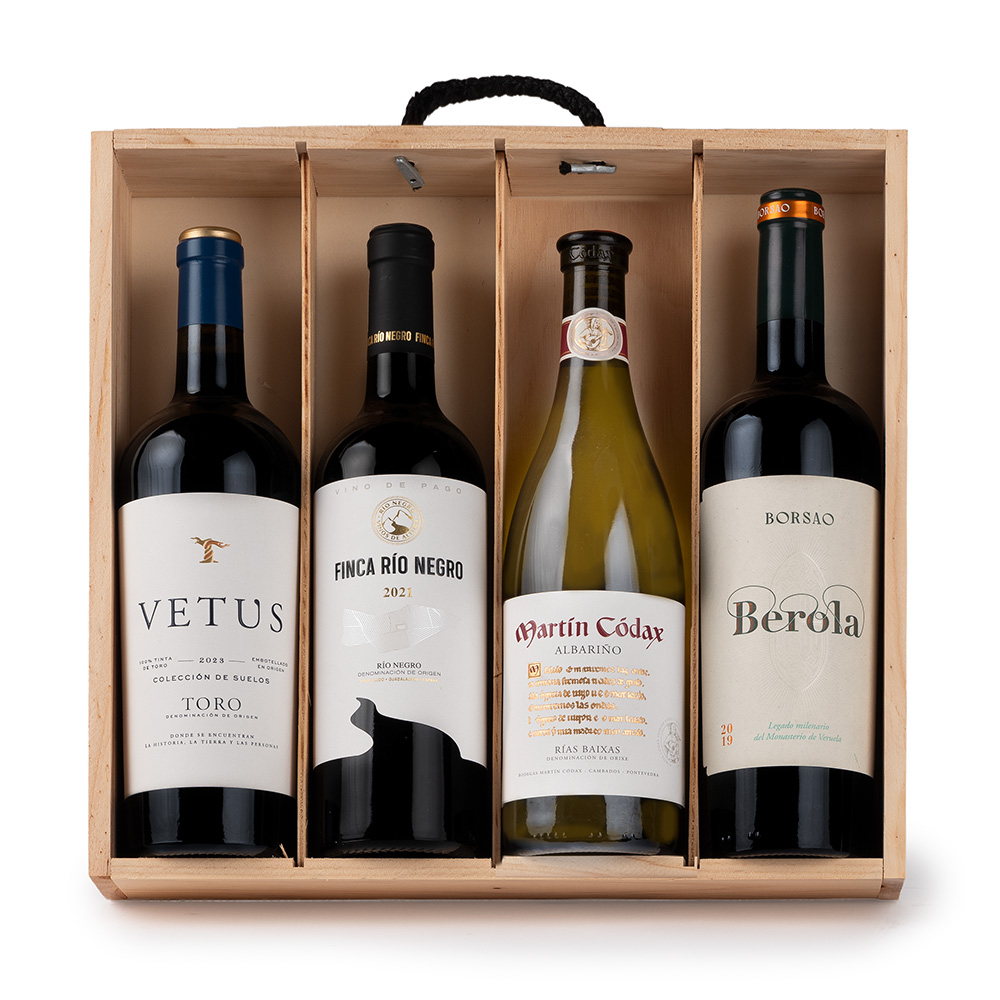Estuche de Vino Gondíaz con Campo de Borja Tinto BORSAO Berola Crianza 19/20 — regalo de Navidad para empresas — ES482
