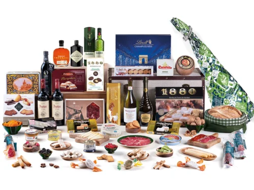 Cesta de Navidad Gondíaz con Jamón de Bellota 75% R.I. CASTRO Y GONZÁLEZ de 7,2 — regalo de Navidad para empresas — MB-BJ-CL