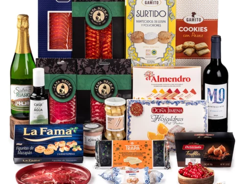 Lote de Navidad Gondíaz con Paleta de Cebo 50% Raza Ibérica CAPA NEGRA de JABUGO — regalo de Navidad para empresas — SD202