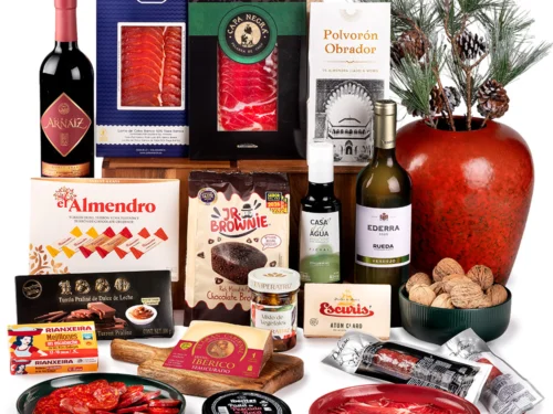 Lote de Navidad Gondíaz con Paleta de Cebo 50% Raza Ibérica CAPA NEGRA de JABUGO — regalo de Navidad para empresas — SD205