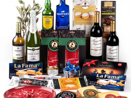Lote de Navidad Gondíaz con Paleta de Cebo 50% Raza Ibérica CAPA NEGRA de JABUGO — regalo de Navidad para empresas — SD209