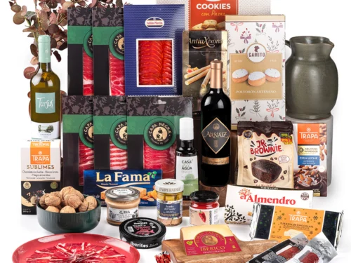 Lote de Navidad Gondíaz con Paleta de Cebo 50% Raza Ibérica CAPA NEGRA de JABUGO — regalo de Navidad para empresas — SD210