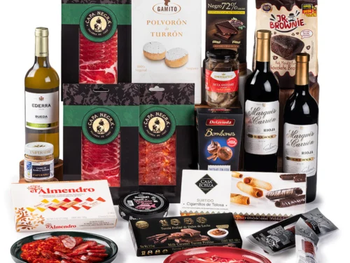 Lote de Navidad Gondíaz con Paleta de Cebo 50% Raza Ibérica CAPA NEGRA de JABUGO — regalo de Navidad para empresas — SD211
