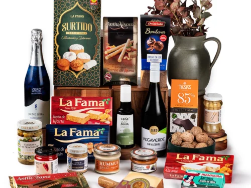 Lote de Navidad Gondíaz con Vino Tinto Sin Alcohol VEGAVERDE — regalo de Navidad para empresas — SD227 (sin cerdo ni alcohol)