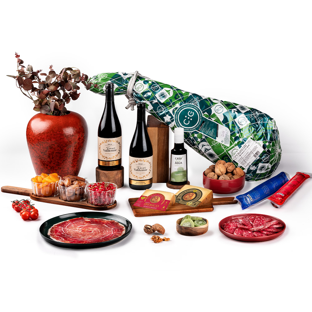 Lote de Navidad Gondíaz con Paleta de Bellota 100% Ibérica CASTRO Y GONZÁLEZ — regalo de Navidad para empresas — SD702BP