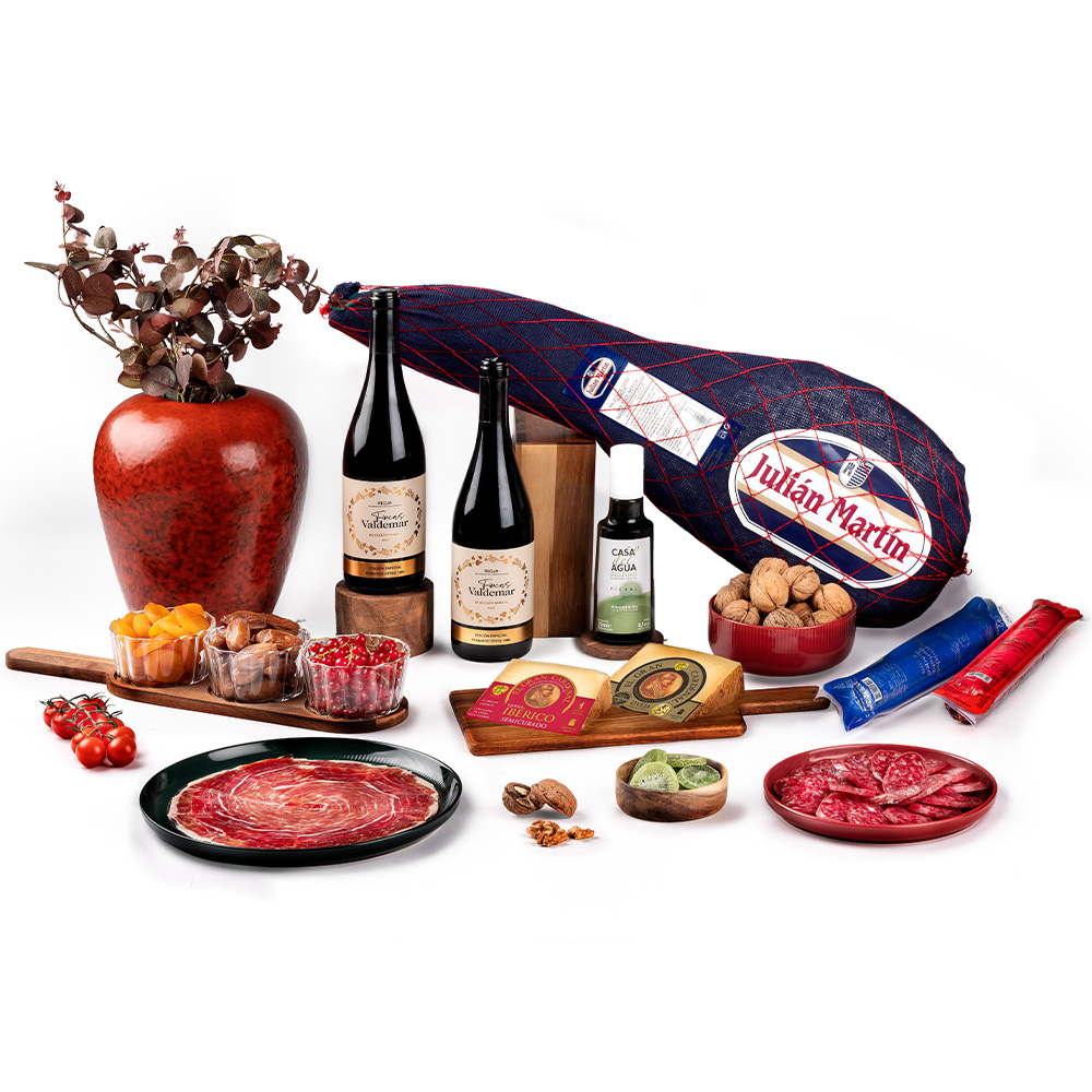 Lote de Navidad Gondíaz con Paleta de Cebo 50% Raza Ibérica JULIAN MARTIN — regalo de Navidad para empresas — SD702CP